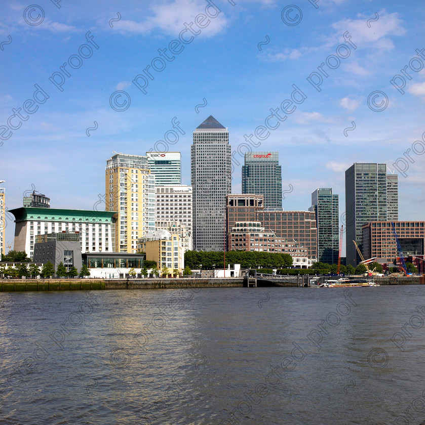 Canary Wharf-003 
 Canary Wharf over the Thames 
 Keywords: London, city, financial, Thames, water, river, skyscrapers, towers, banks, offices, buildings, canary, wharf, canada square, hsbc, citigroup, engladn, capital